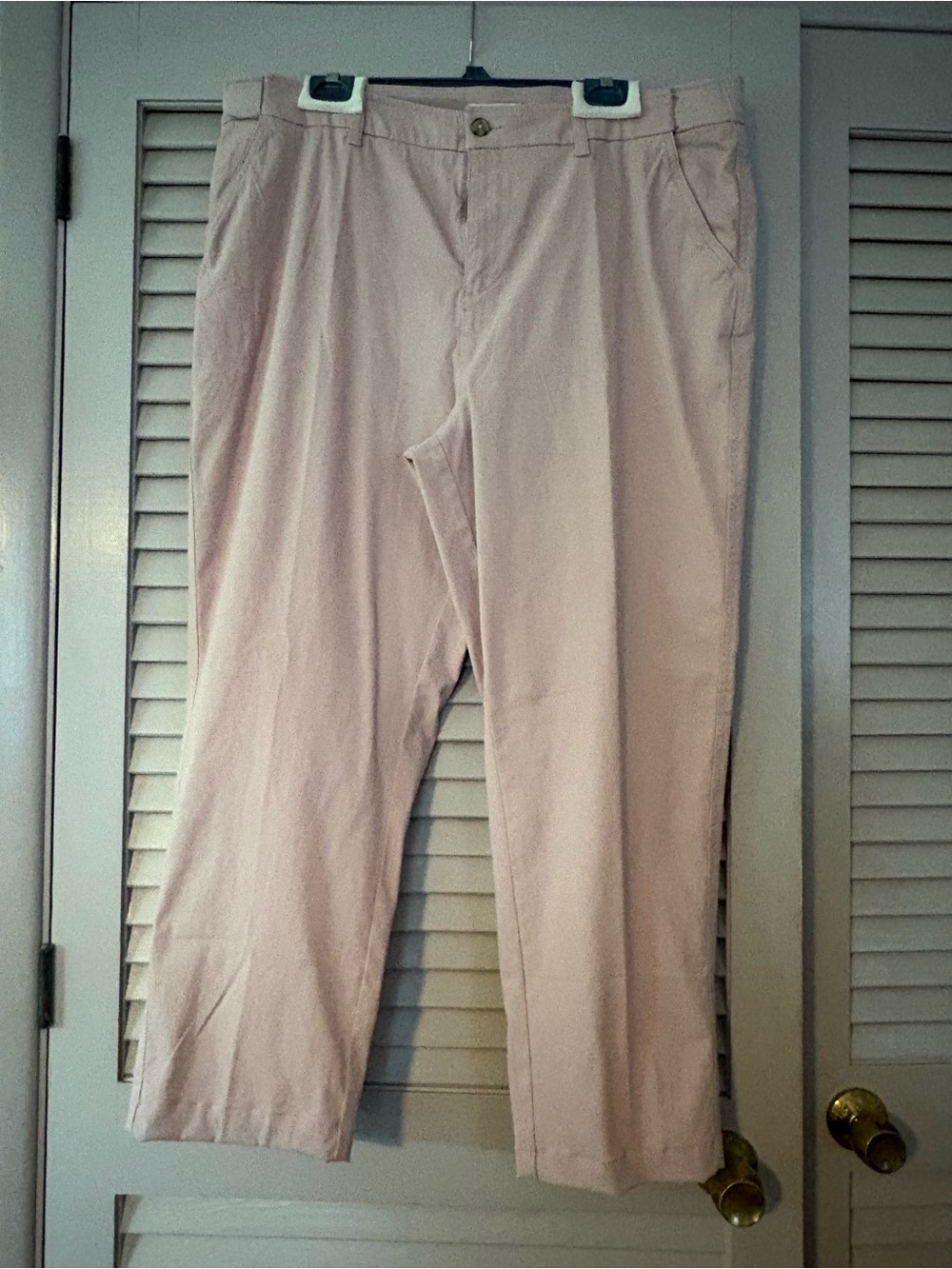 Coldwater Creek Womens Straight-Leg Chinos in Blush Pink